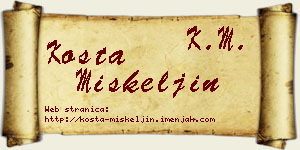 Kosta Miškeljin vizit kartica